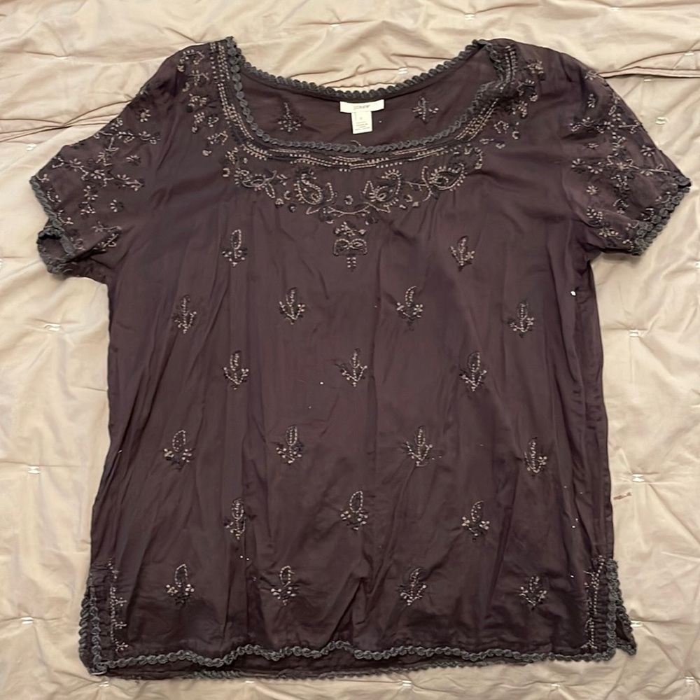 Women’s J. Crew embroidered top size small